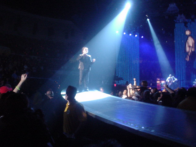 Looks like Bono is singing to Lights