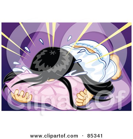 85341-Royalty-Free-RF-Clipart-Illustration-Of-A-Sad-Girl-Throwing-Her-Face-Into-A-Pillow-And-Crying.jpg