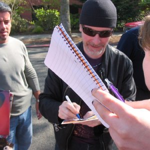 Edge autographing my card