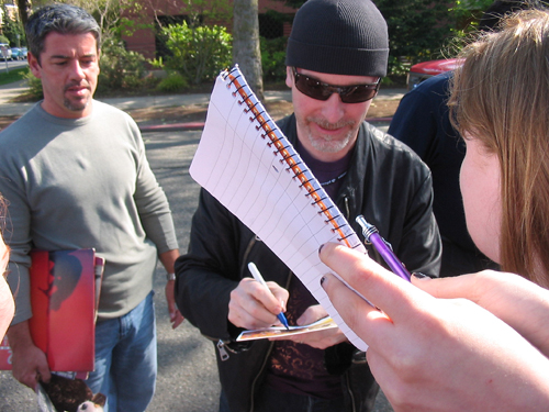 Edge autographing my card
